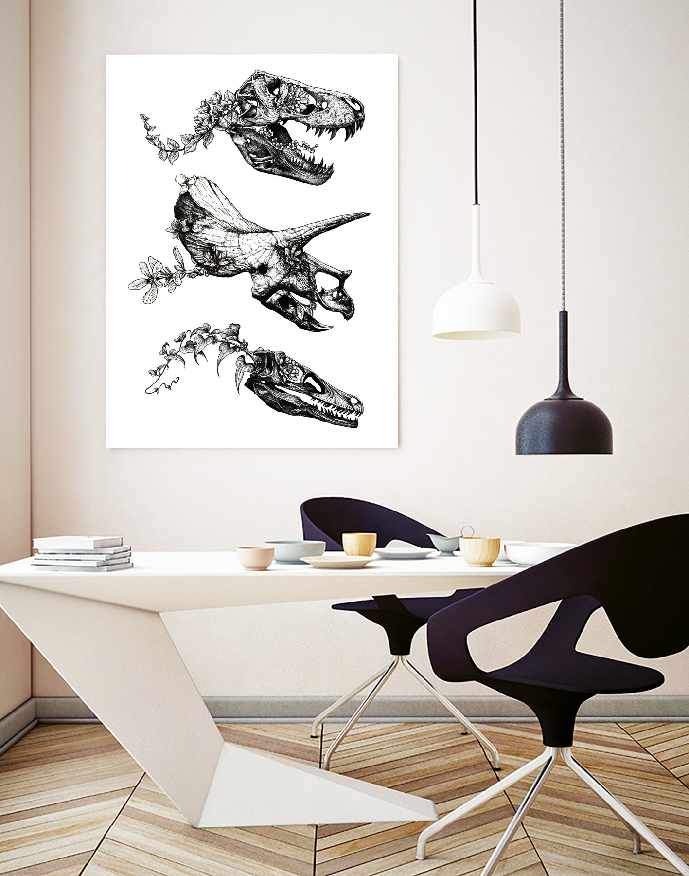Jurassic Bloom by Nicolas Côme on GIANT ART - black photo illustration
