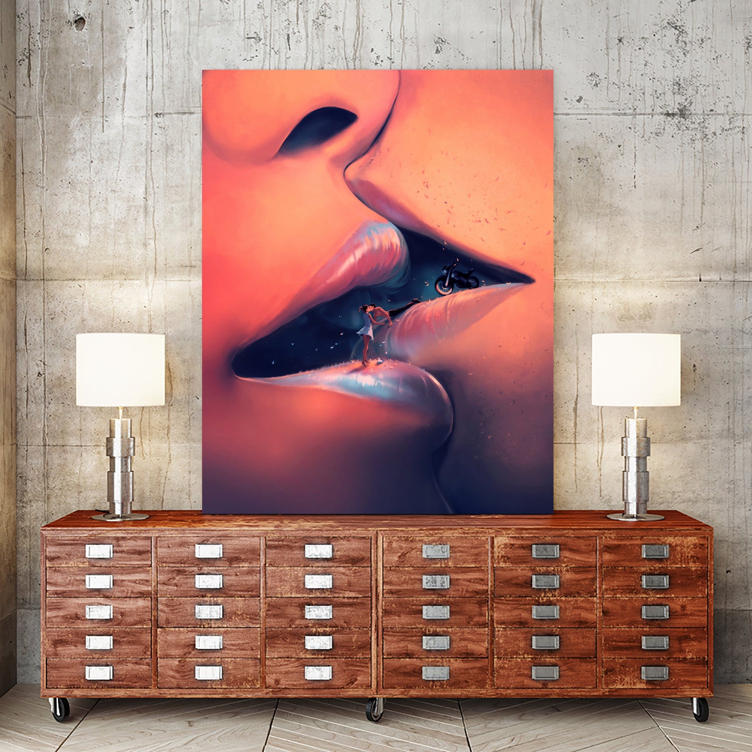 Meet me halfway by Cyril Rolando on GIANT ART - orange digital painting