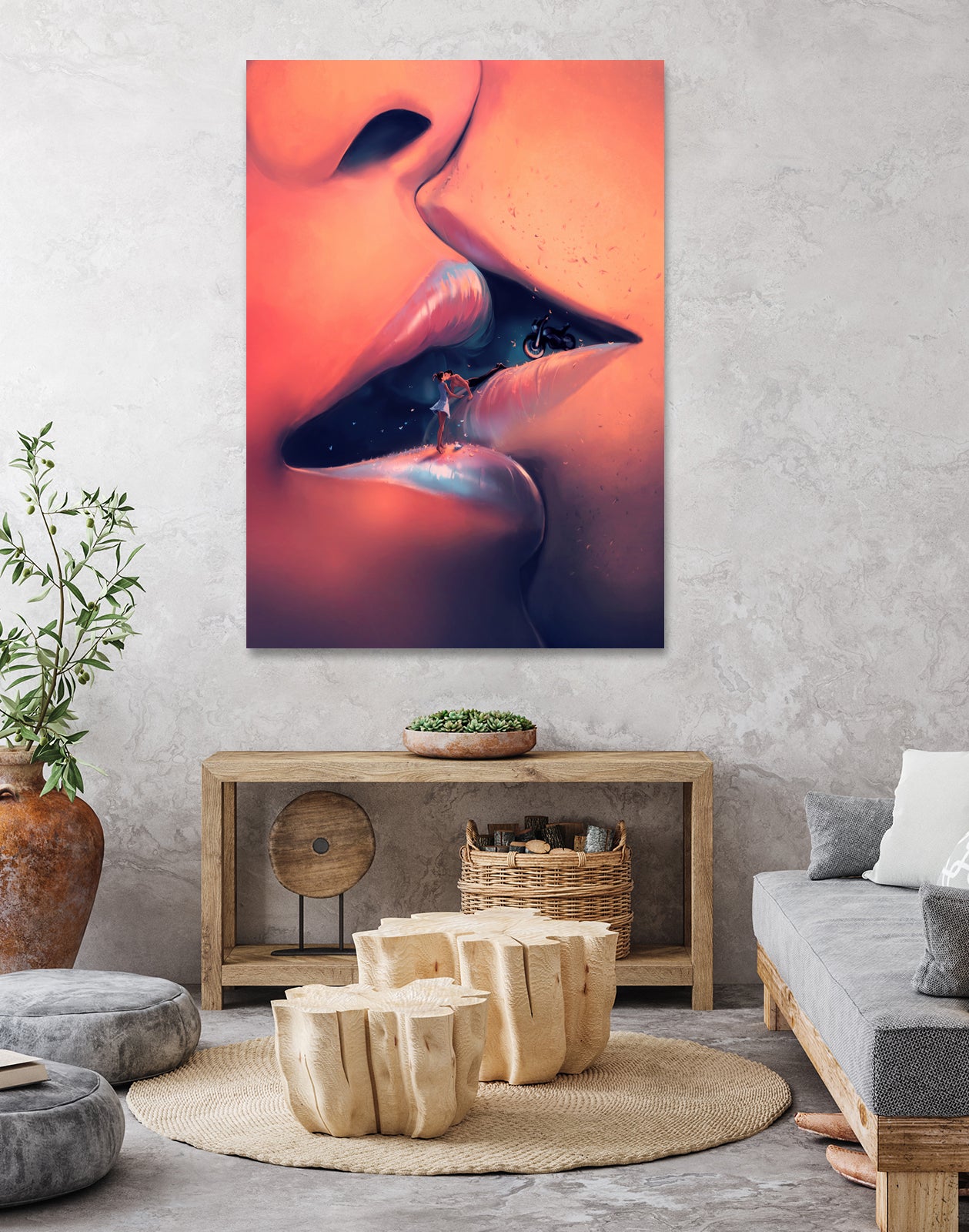 Meet me halfway by Cyril Rolando on GIANT ART - orange digital painting