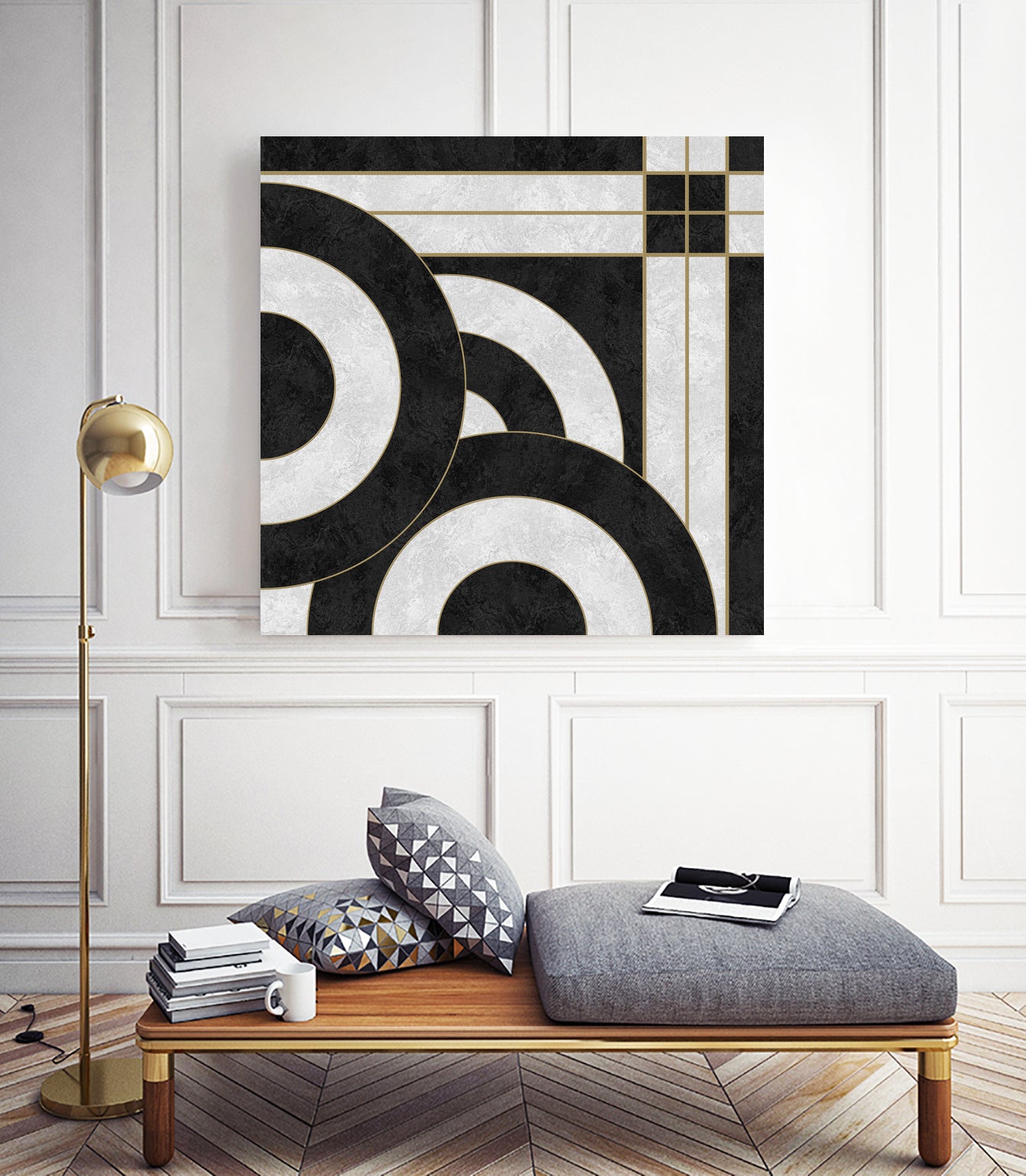 Geometric Marble by M.TERESA HERNANDEZ on GIANT ART - black digital painting