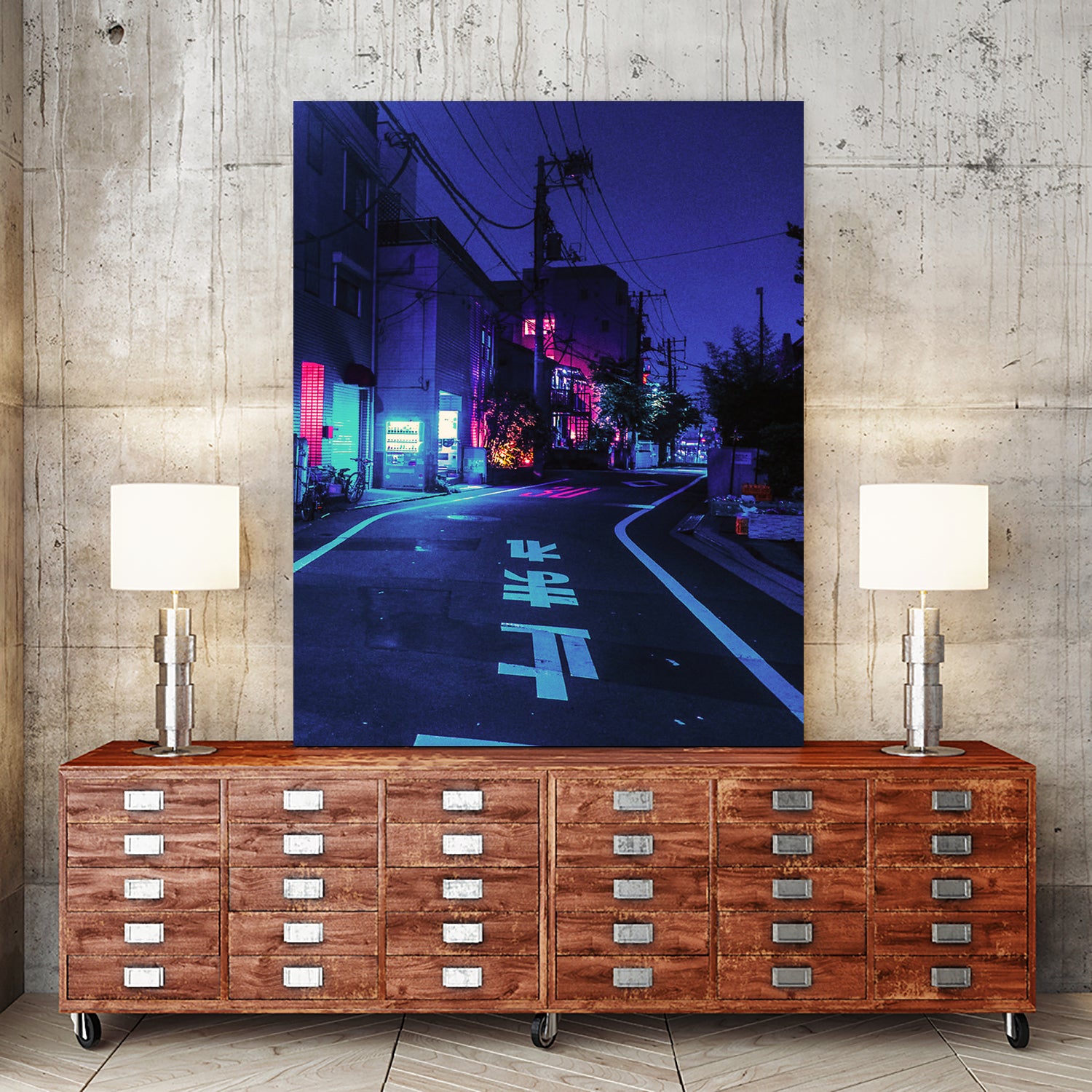 Cyberpunk Photographic Street City by Dimas Art on GIANT ART - blue photo illustration