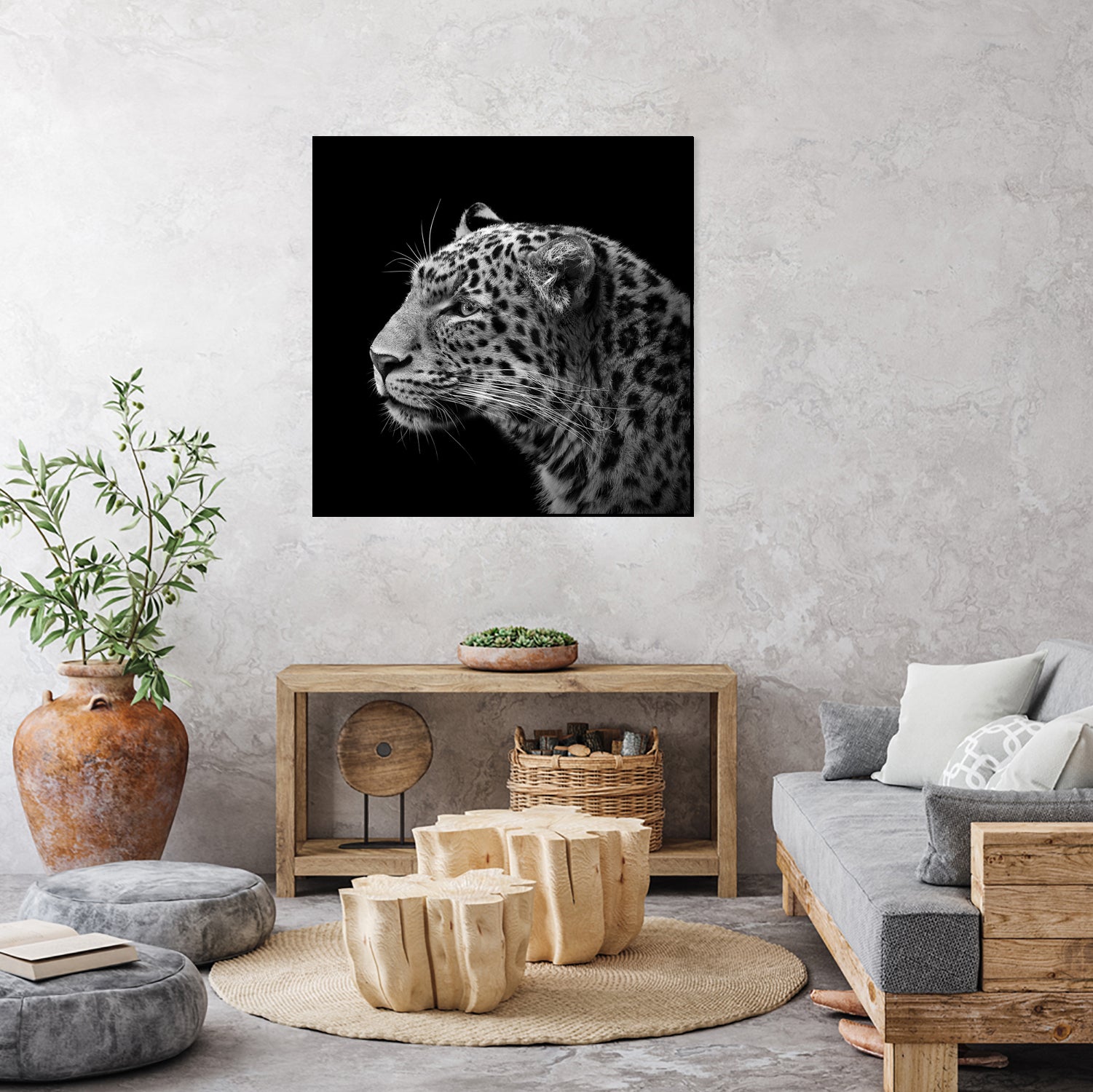 Leopard in black and white by Lukas Holas on GIANT ART - black photo manipulation
