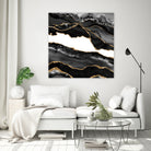 Black & Gold Agate Texture 06 by Isabel Muñoz on GIANT ART - black digital painting