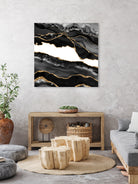Black & Gold Agate Texture 06 by Isabel Muñoz on GIANT ART - black digital painting