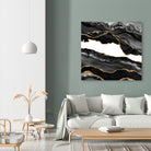 Black & Gold Agate Texture 06 by Isabel Muñoz on GIANT ART - black digital painting