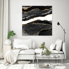 Black & Gold Agate Texture 08 by Isabel Muñoz on GIANT ART - black digital painting