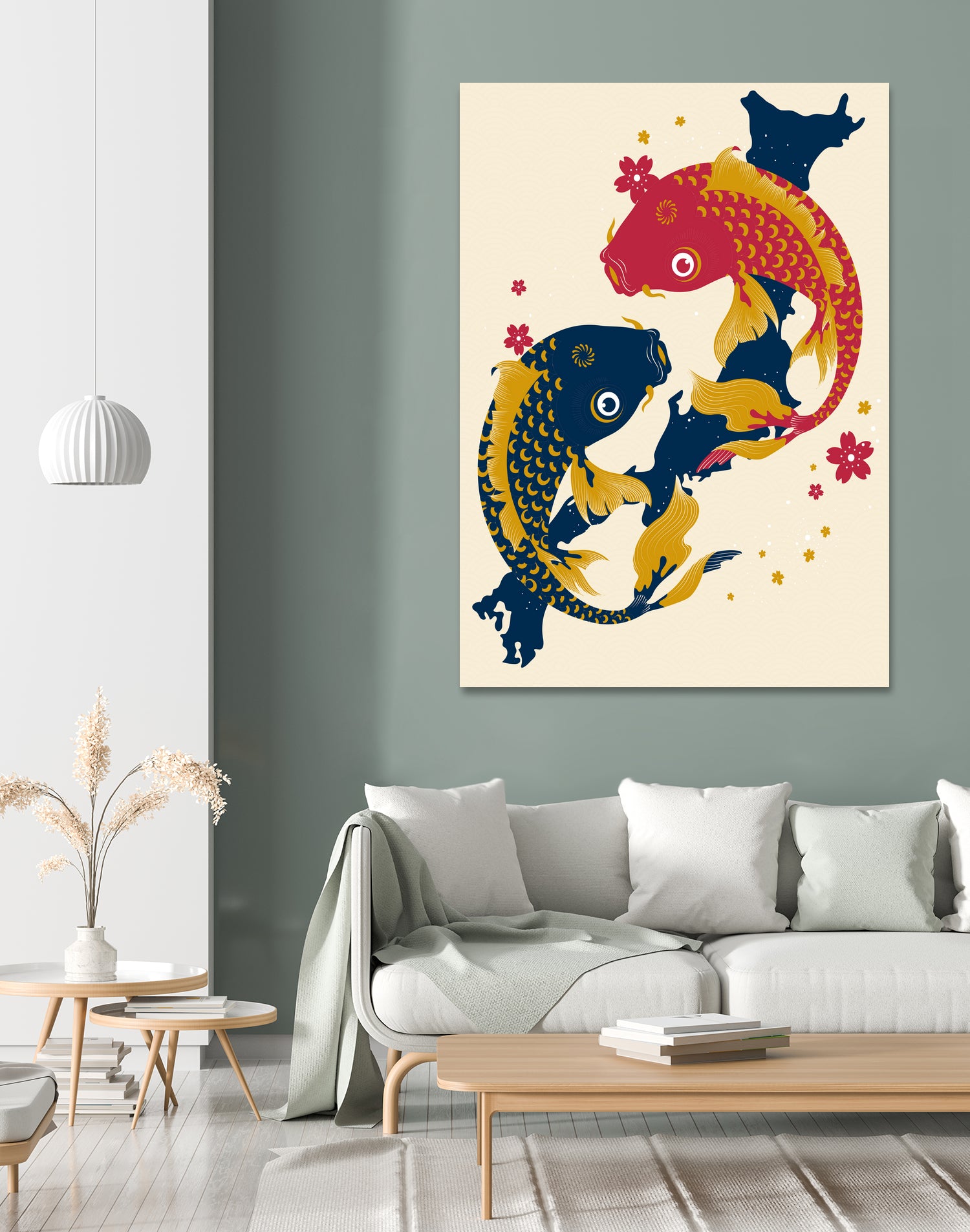 Koi Fish Japan Red Blue Illustrations by Edo Agus Setiawan on GIANT ART - yellow photo illustration