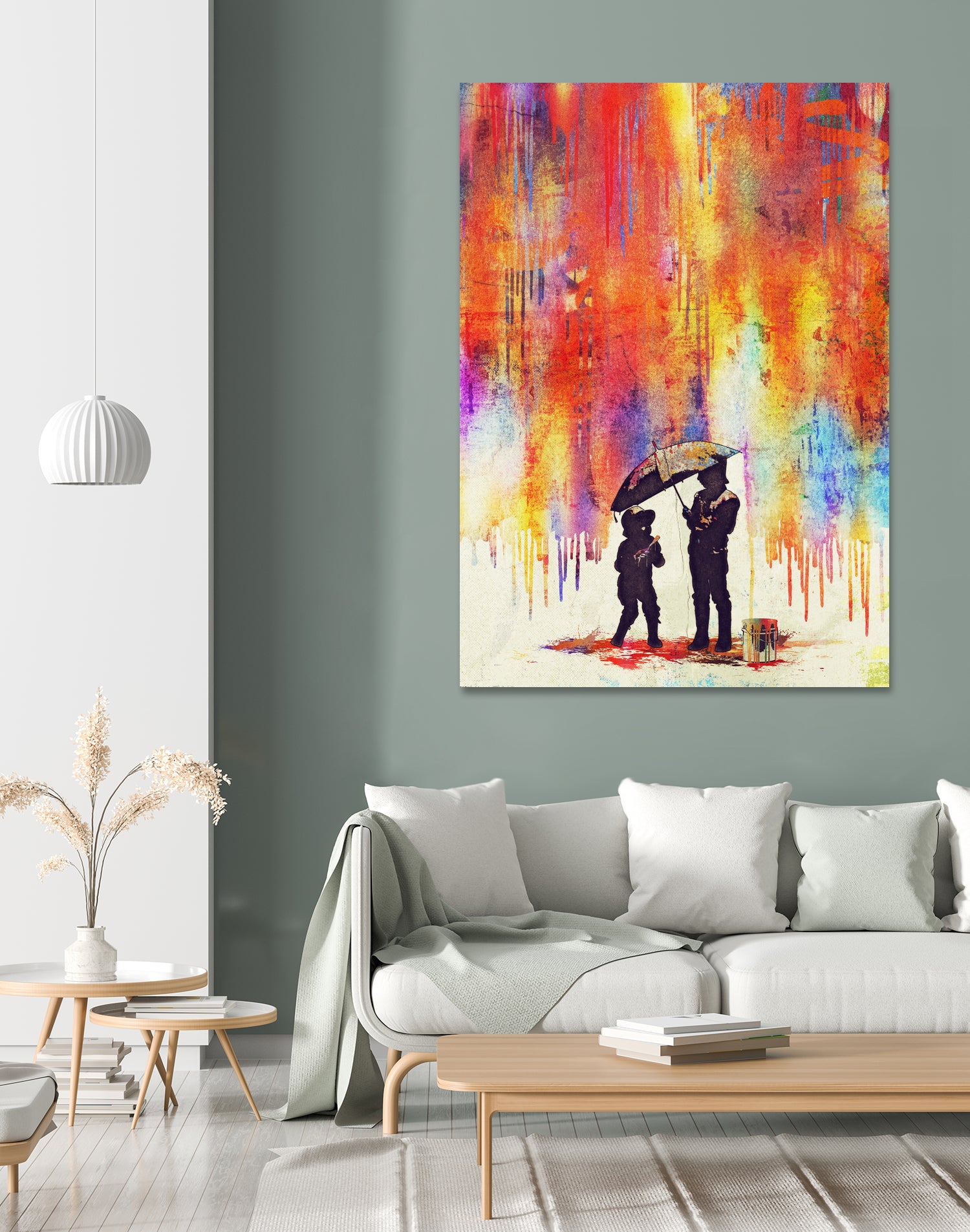 Enfants sous la pluie by Johann Brangeon on GIANT ART - white digital painting