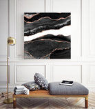 Black & Rose Gold Agate Texture 08 by Isabel Muñoz on GIANT ART - black digital painting