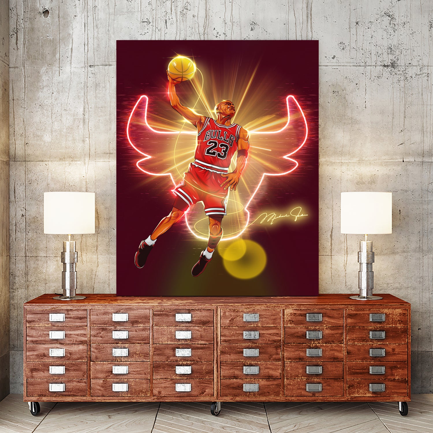 Michael "Air Jordan" Jordan by Zildjian Magante on GIANT ART - red digital drawing
