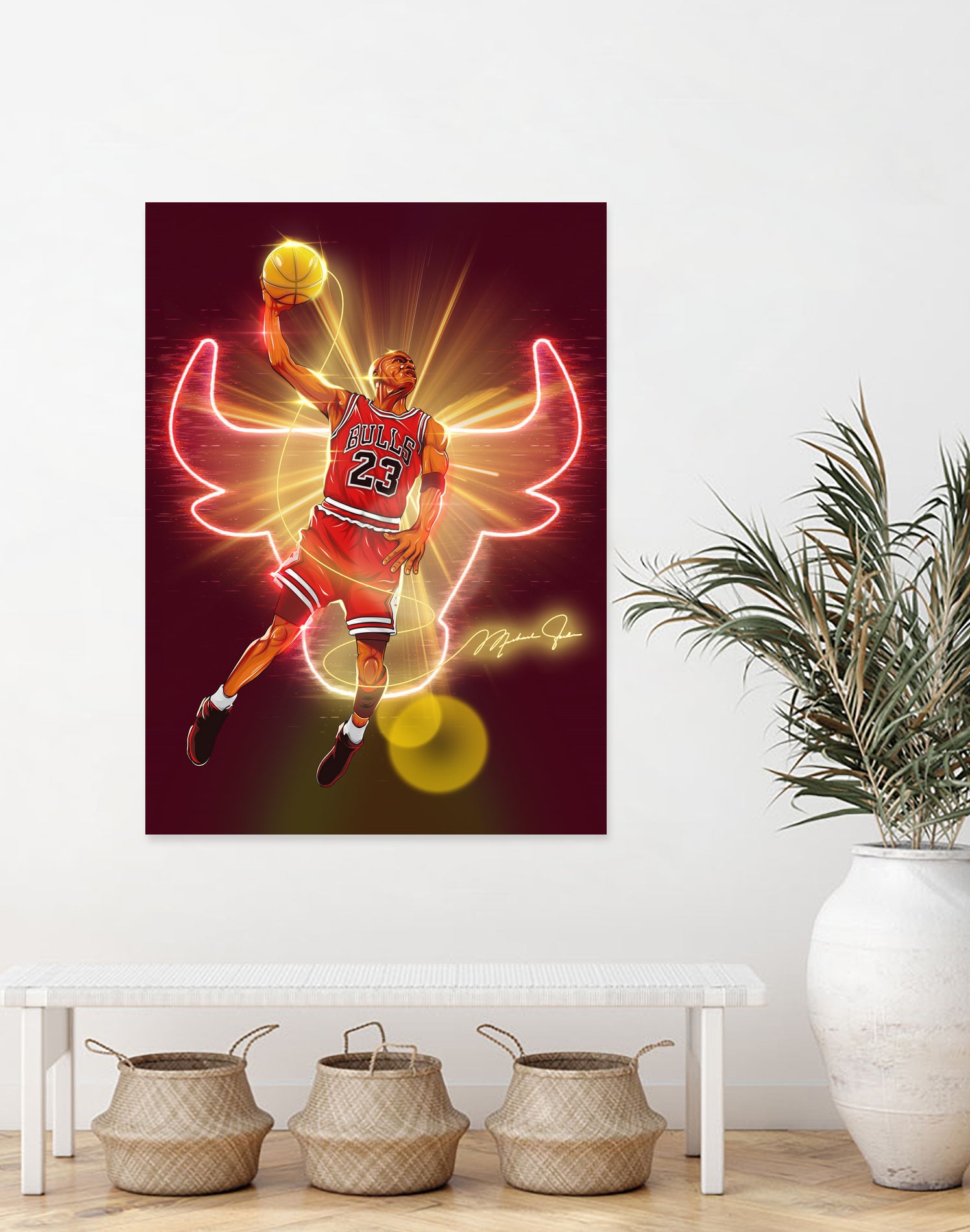 Michael "Air Jordan" Jordan by Zildjian Magante on GIANT ART - red digital drawing