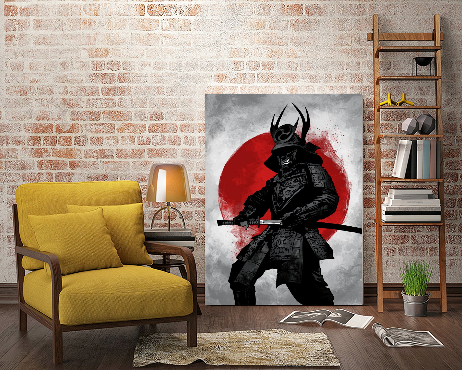Samurai by Nikita Abakumov on GIANT ART - red digital painting