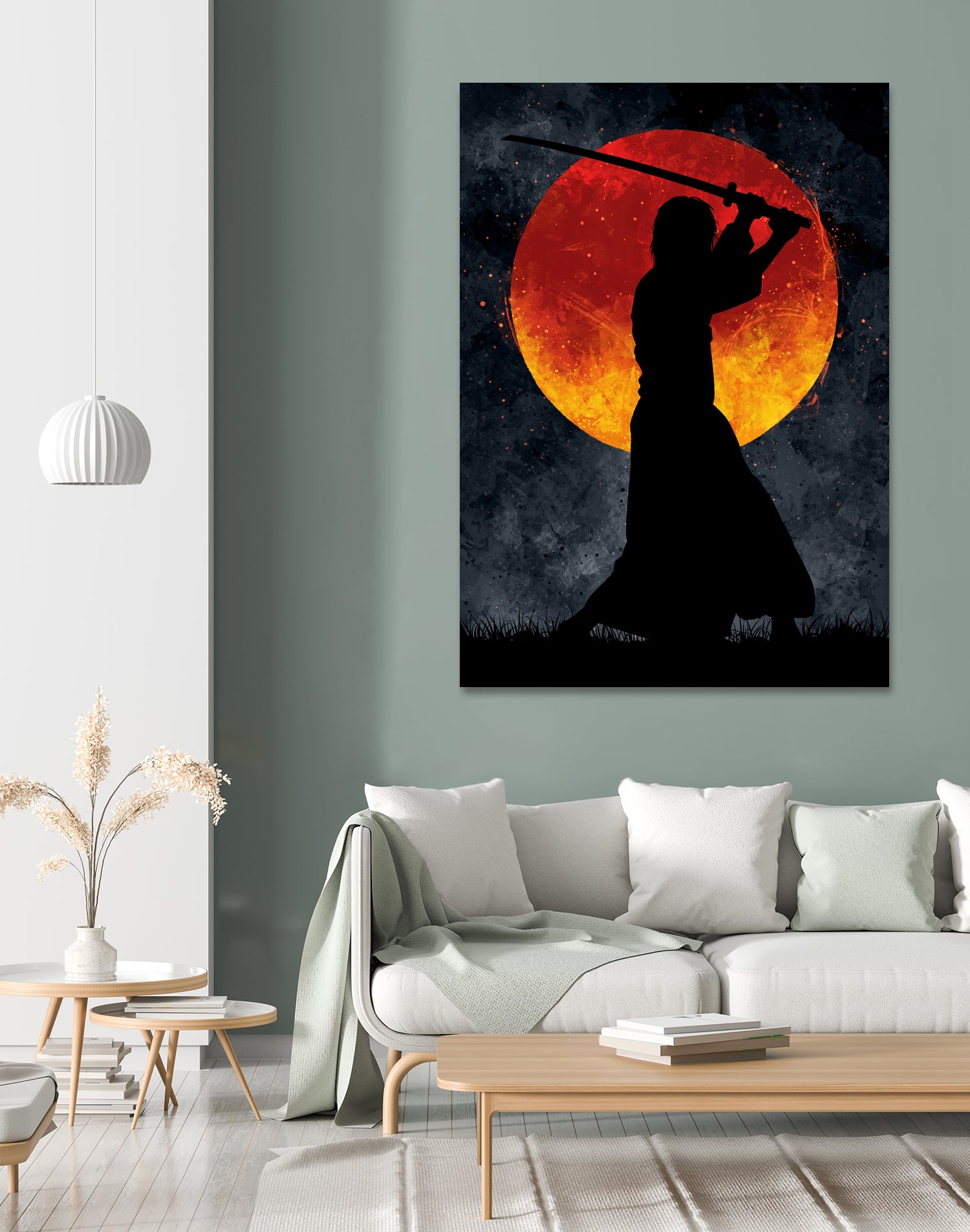 Sun Samurai Black by Nikita Abakumov on GIANT ART - black digital painting