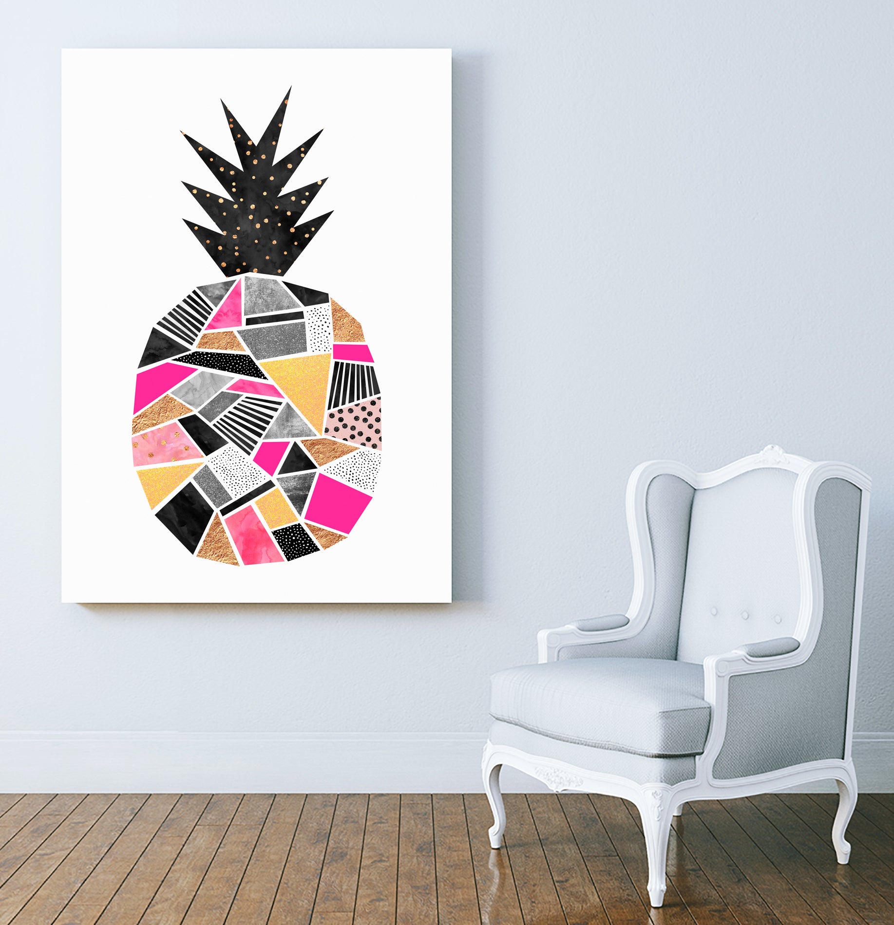 Pretty Pineapple by Elisabeth Fredriksson on GIANT ART - pink digital painting