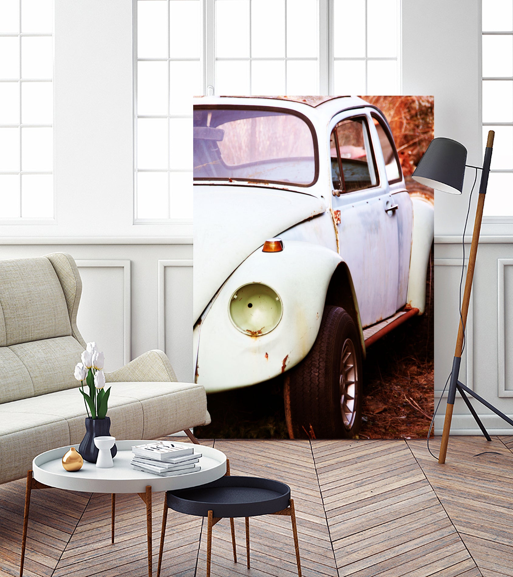 beetle vw by Roxane Barré on GIANT ART - fuchsia photo illustration