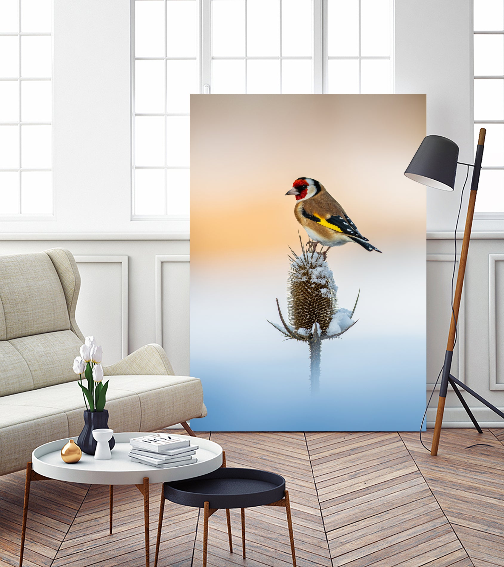 Chardonneret élégant by NICOLAS GROFFAL on GIANT ART - yellow photo illustration