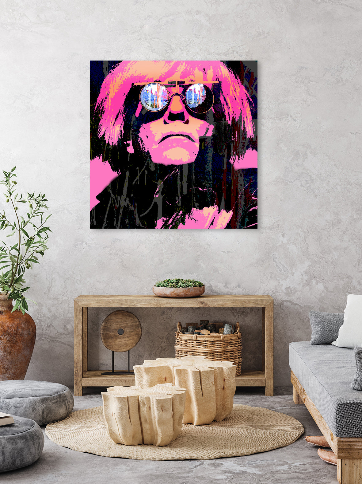 Inspired by Warhol Portrait by Stephen Chambers on GIANT ART - pink digital painting