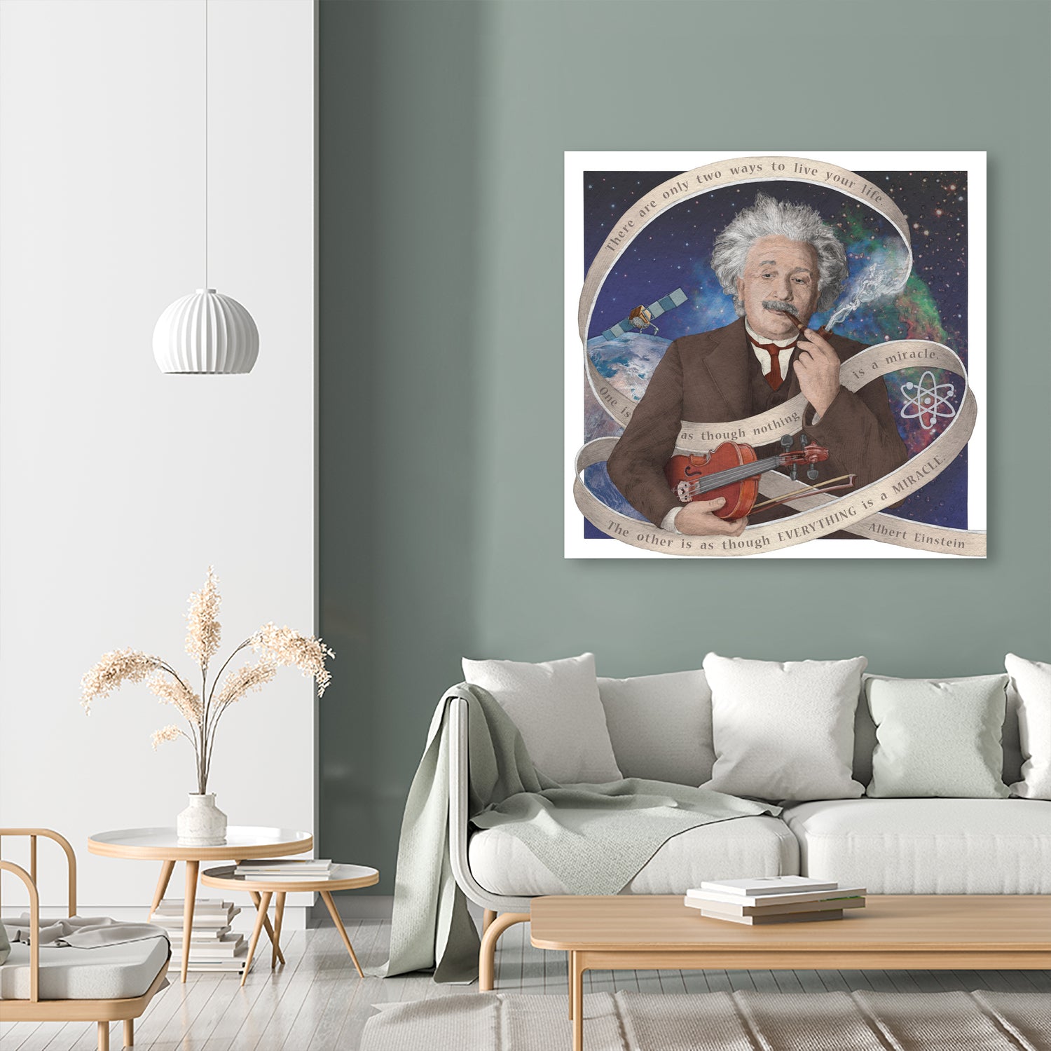 Albert Einstein by Asya Mitskevich on GIANT ART - blue digital painting