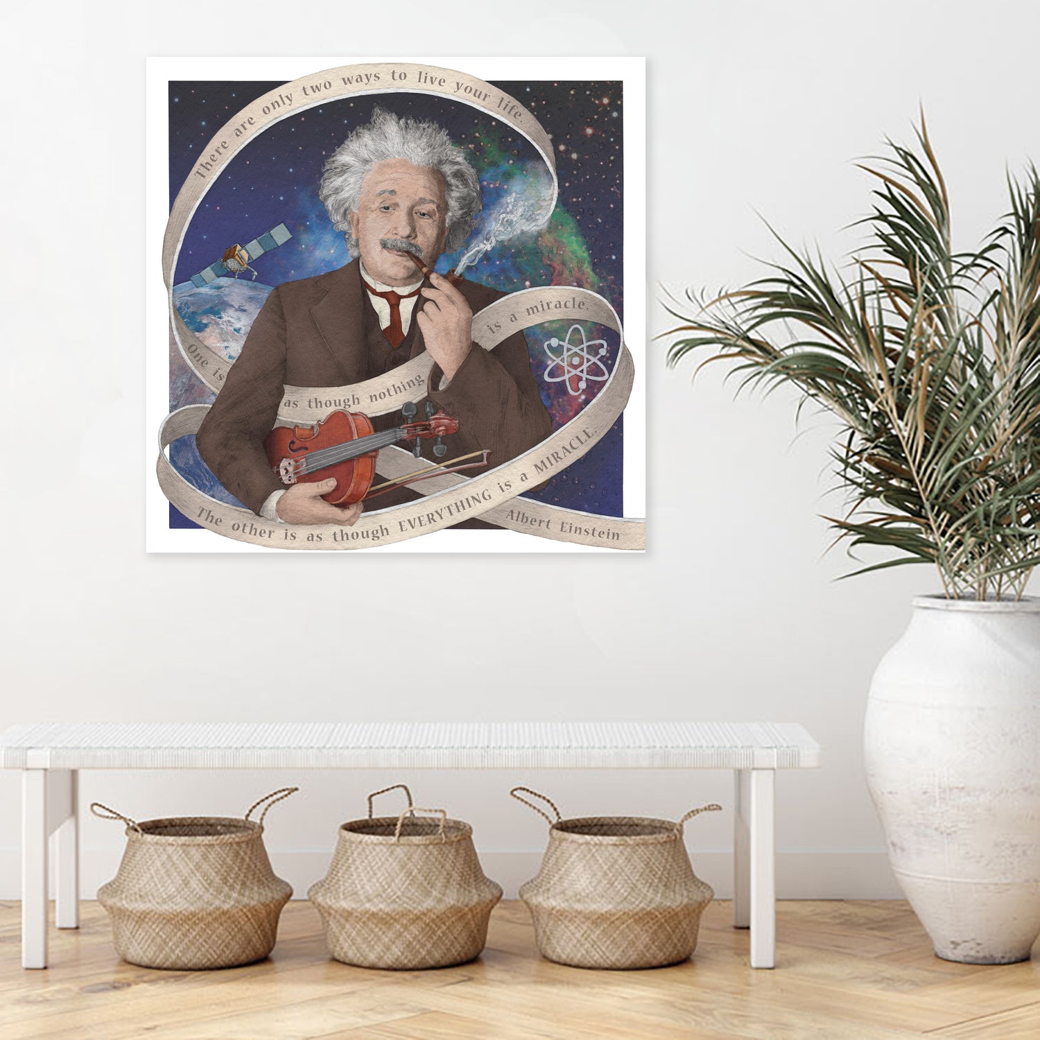 Albert Einstein by Asya Mitskevich on GIANT ART - blue digital painting