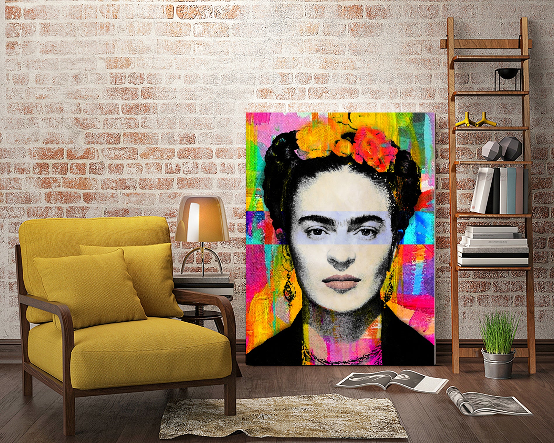 Frida Kahlo by Stephen Chambers on GIANT ART - gray digital painting