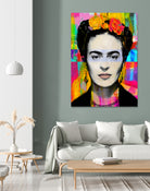 Frida Kahlo by Stephen Chambers on GIANT ART - gray digital painting