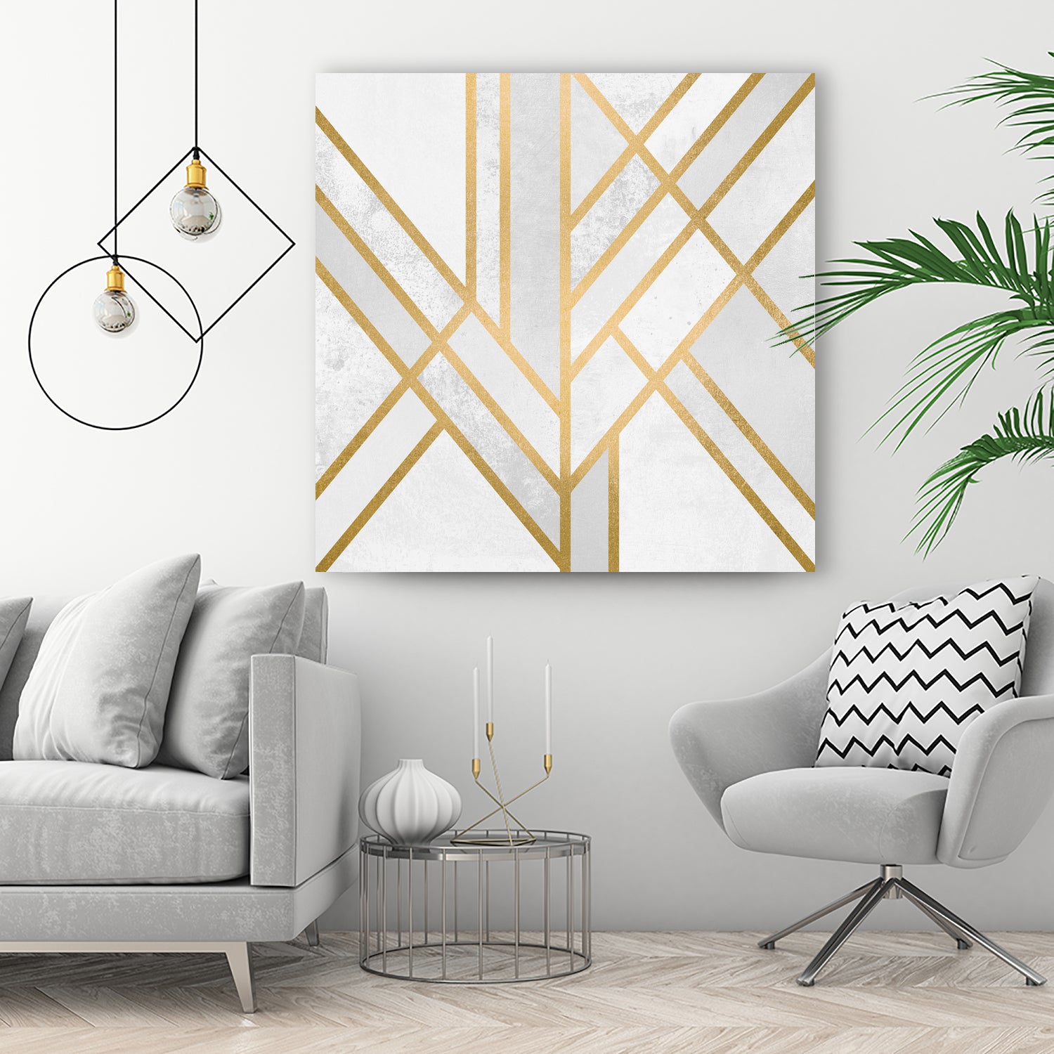 Art Deco Geometry by Elisabeth Fredriksson on GIANT ART - white digital painting