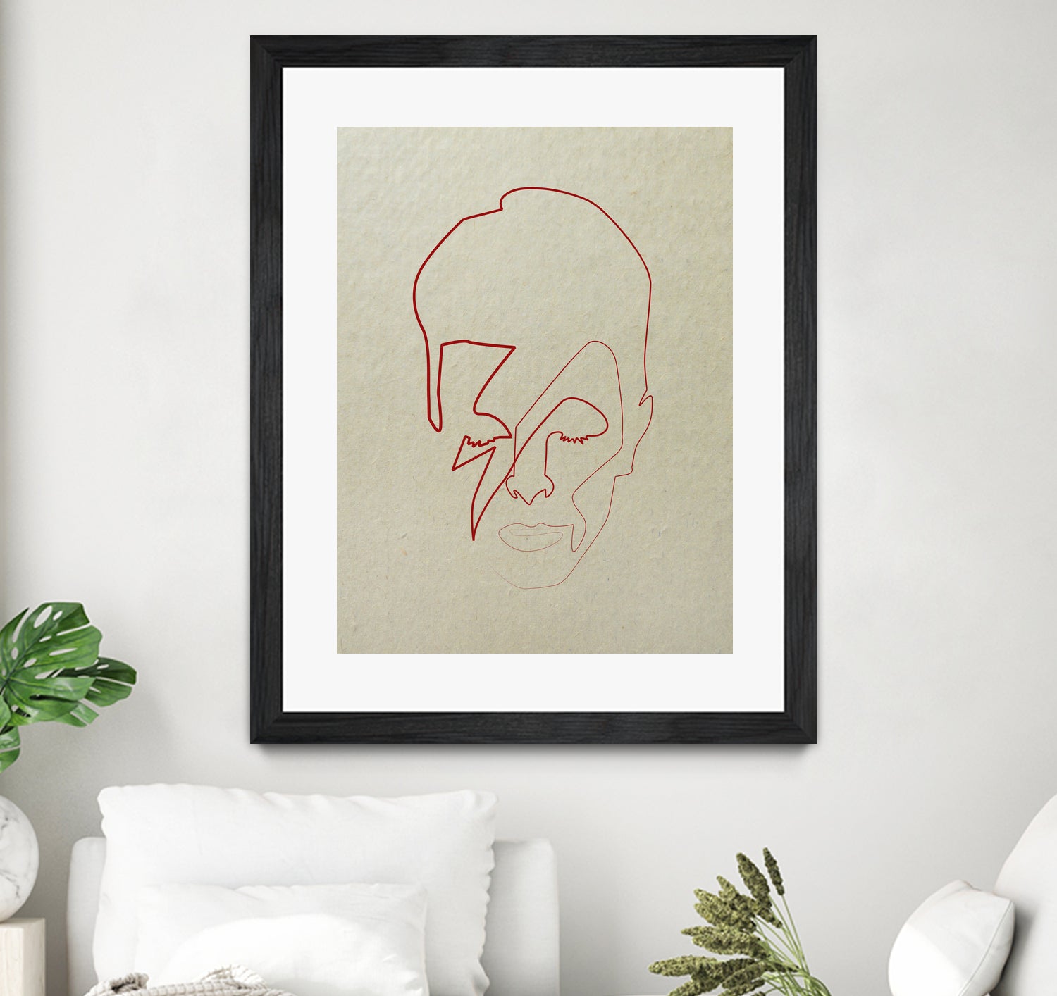 One line David Bowie by Christophe Louis on GIANT ART - orange digital drawing