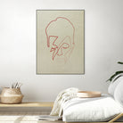 One line David Bowie by Christophe Louis on GIANT ART - orange digital drawing