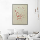 One line David Bowie by Christophe Louis on GIANT ART - orange digital drawing