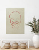 One line David Bowie by Christophe Louis on GIANT ART - orange digital drawing