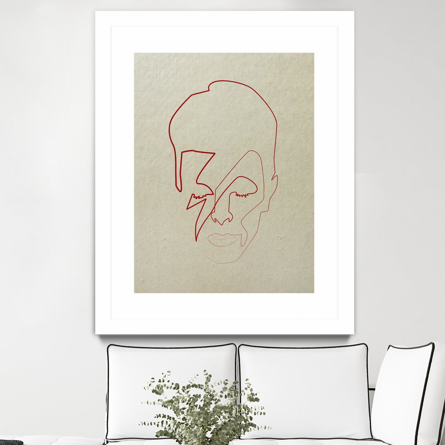 One line David Bowie by Christophe Louis on GIANT ART - orange digital drawing