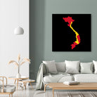 Vietnam Flag Map Drawing Line Art by erwin saputra on GIANT ART - white digital drawing