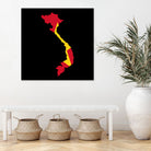 Vietnam Flag Map Drawing Line Art by erwin saputra on GIANT ART - white digital drawing