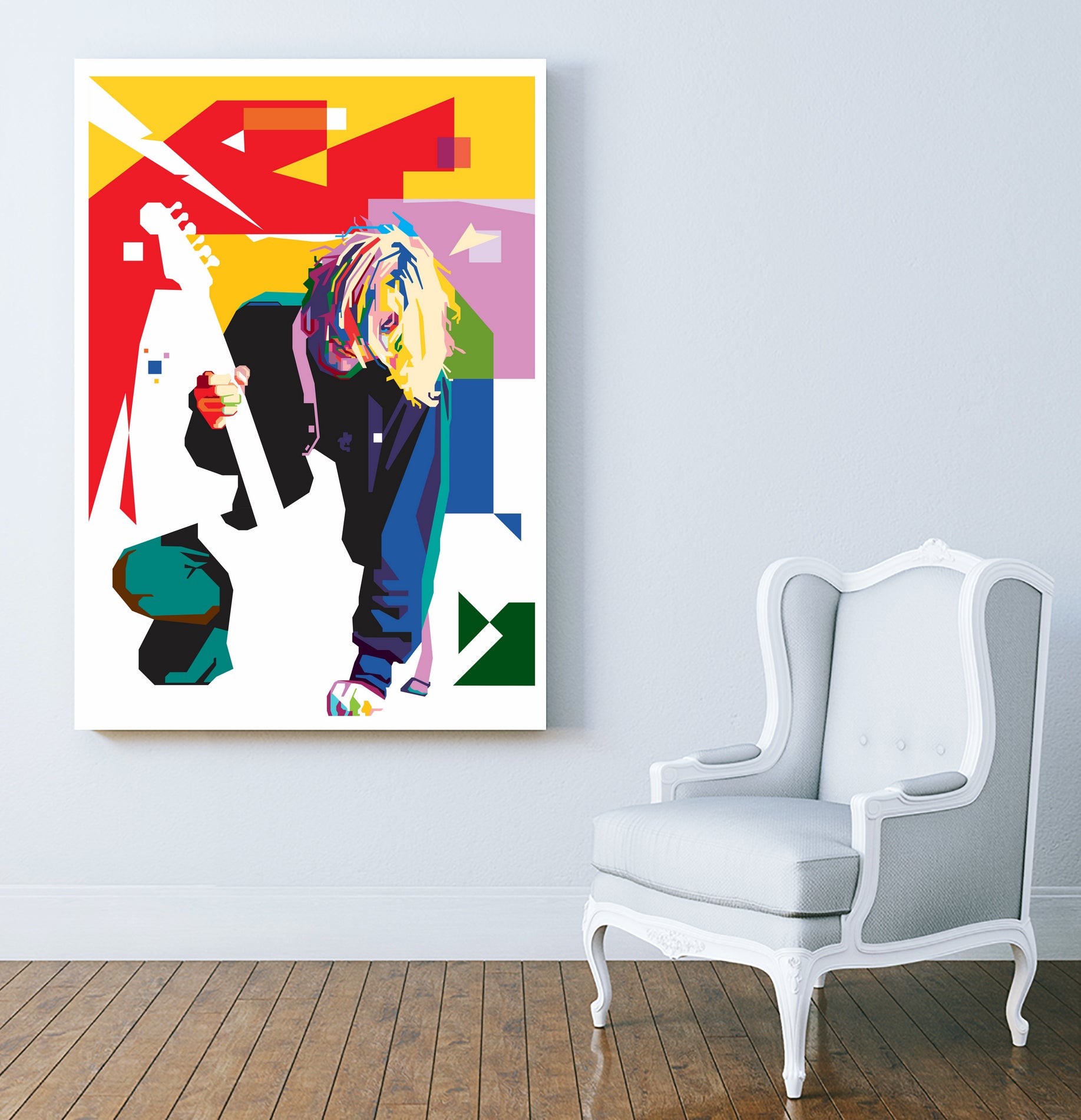 Kurt Cobain in WPAP Art by fajar gunawan on GIANT ART - white digital drawing