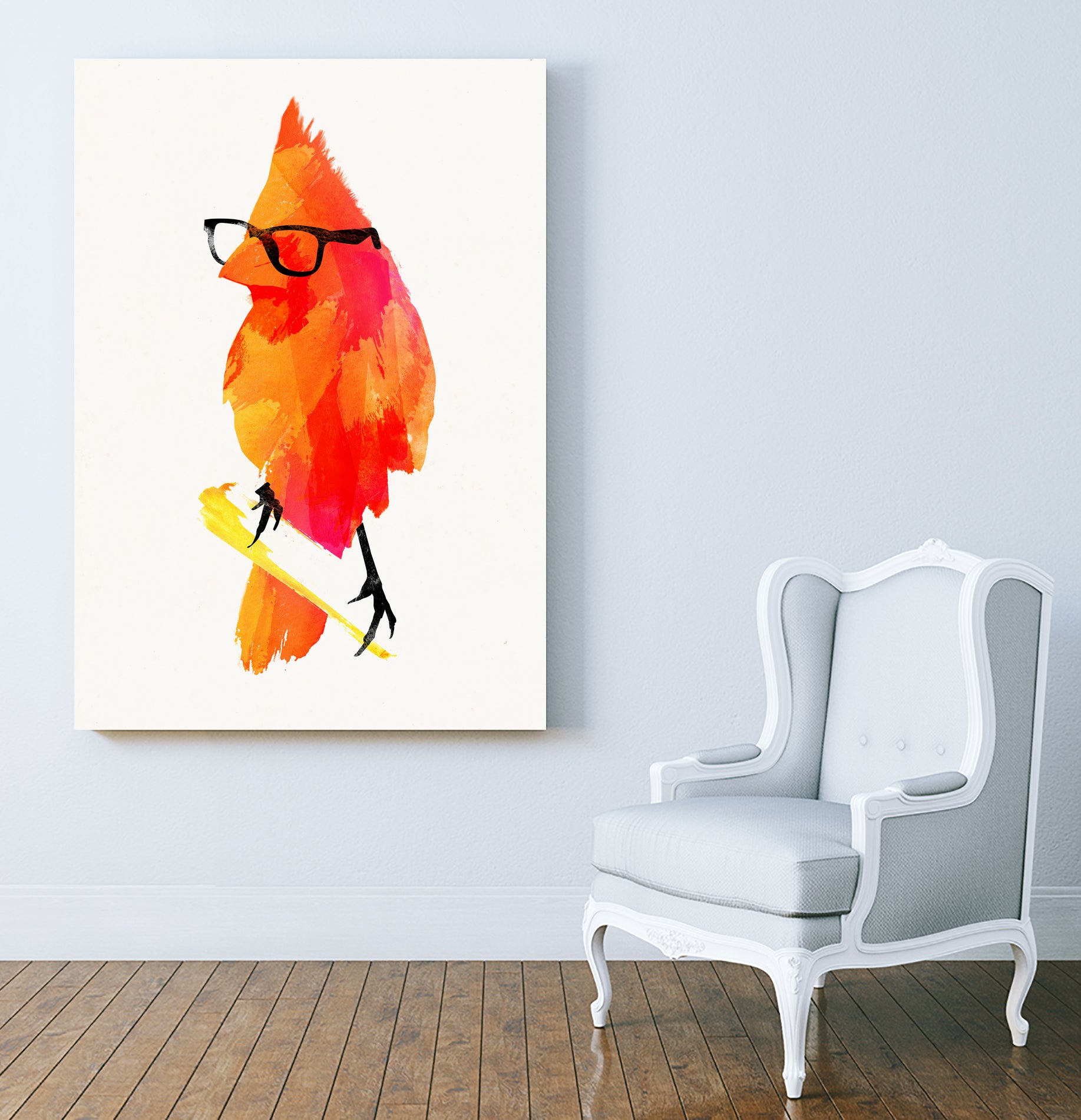 Punk bird by Robert Farkas on GIANT ART - red digital painting