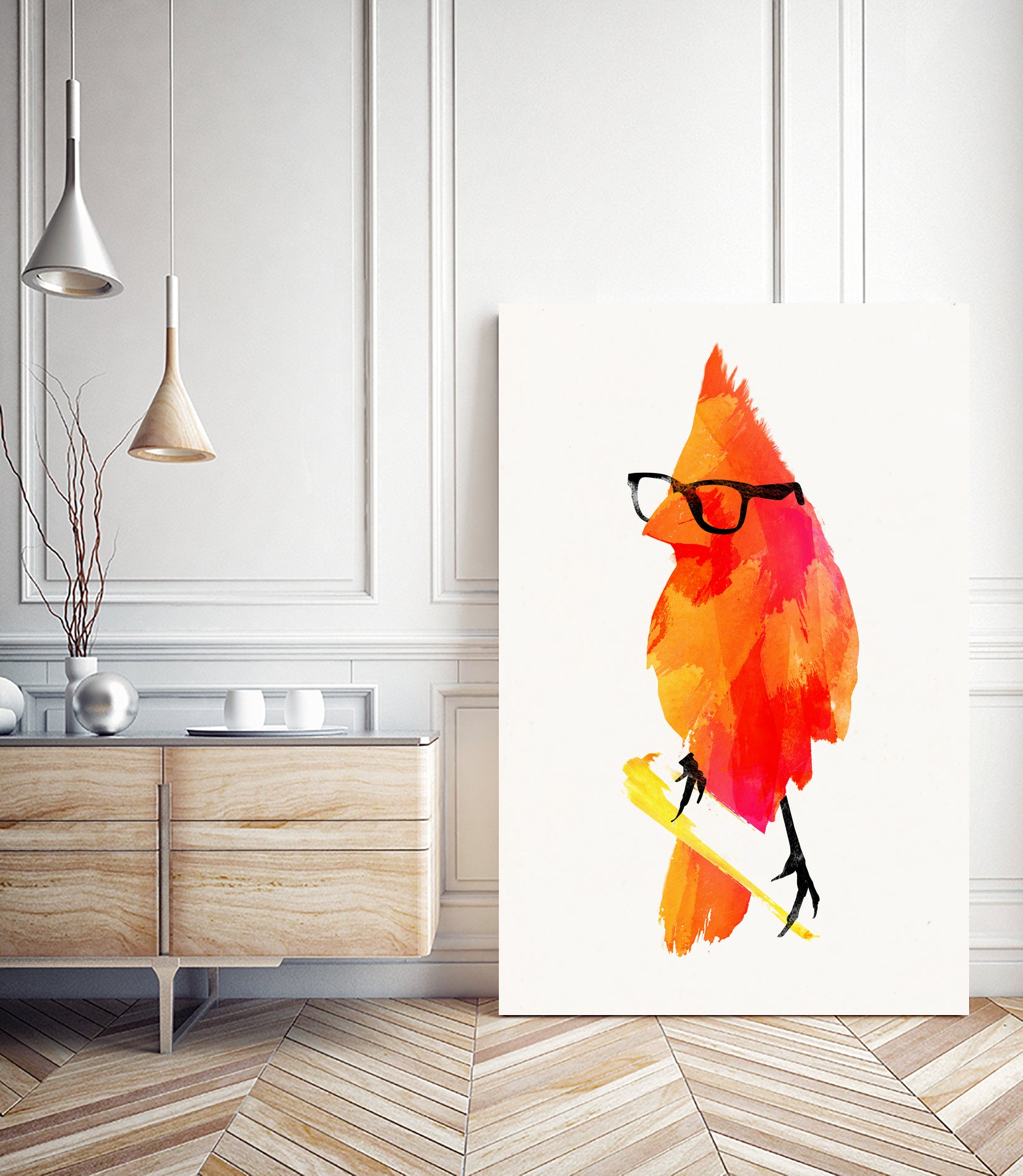 Punk bird by Robert Farkas on GIANT ART - red digital painting