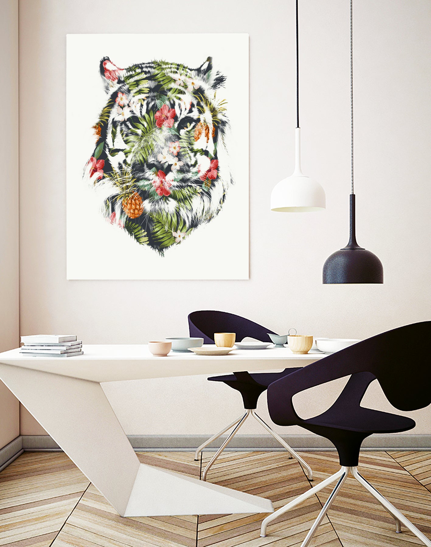 Tropical Tiger by Robert Farkas on GIANT ART - green digital drawing