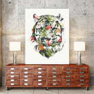 Tropical Tiger by Robert Farkas on GIANT ART - green digital drawing