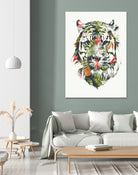 Tropical Tiger by Robert Farkas on GIANT ART - green digital drawing