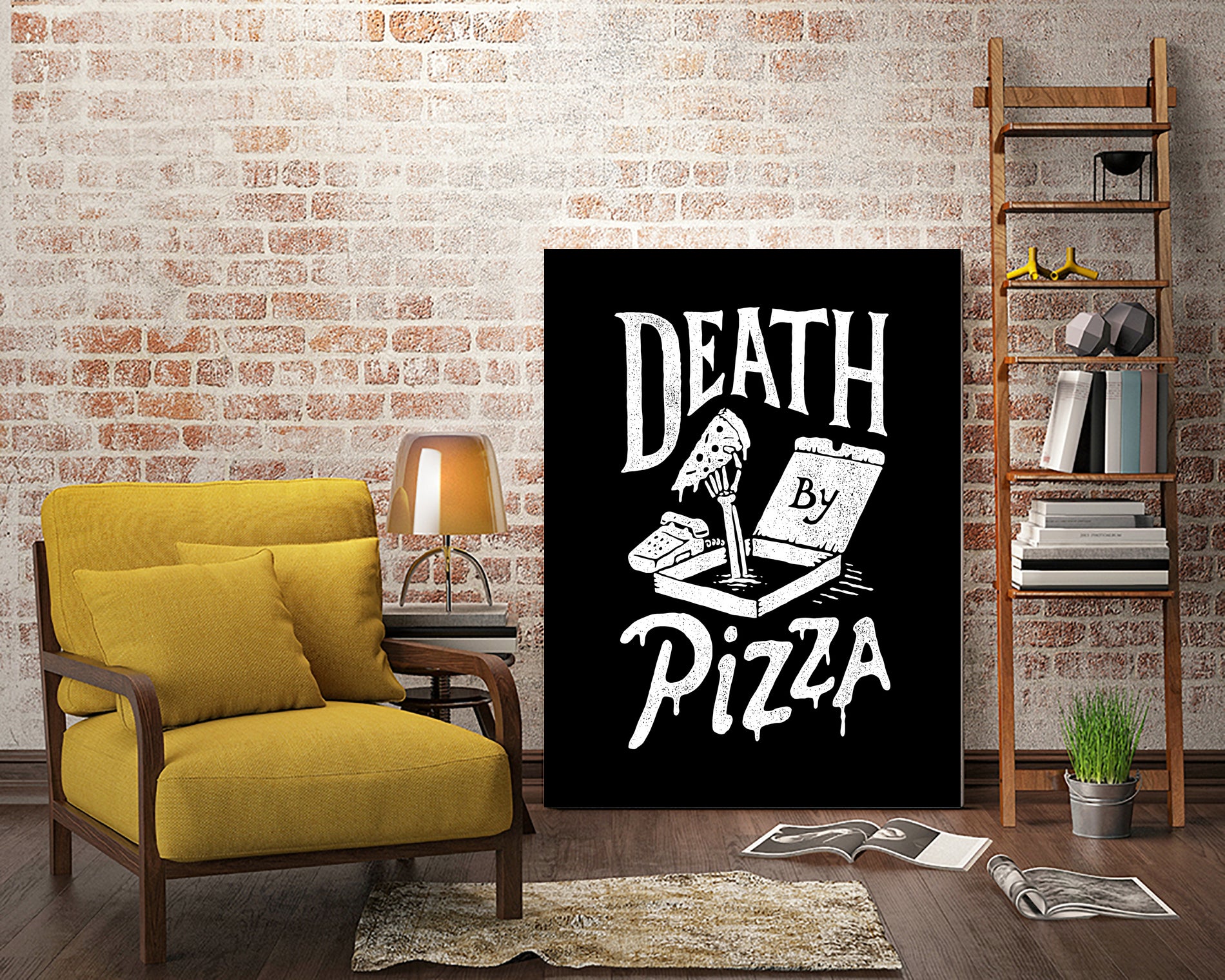 Death by Pizza by Tatak Waskitho on GIANT ART - black typography
