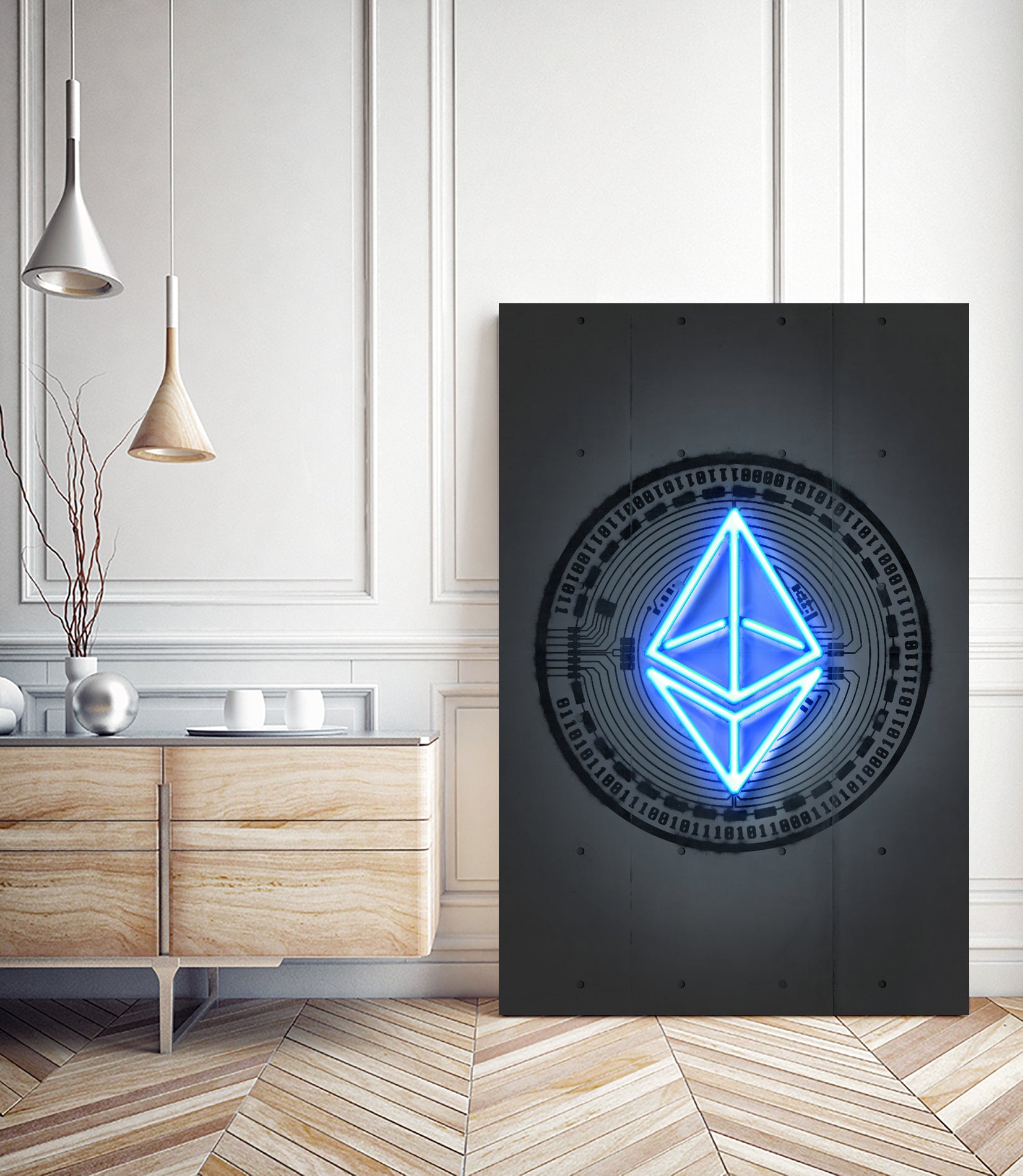 Ethereum by Octavian Mihai Mielu on GIANT ART - blue digital drawing