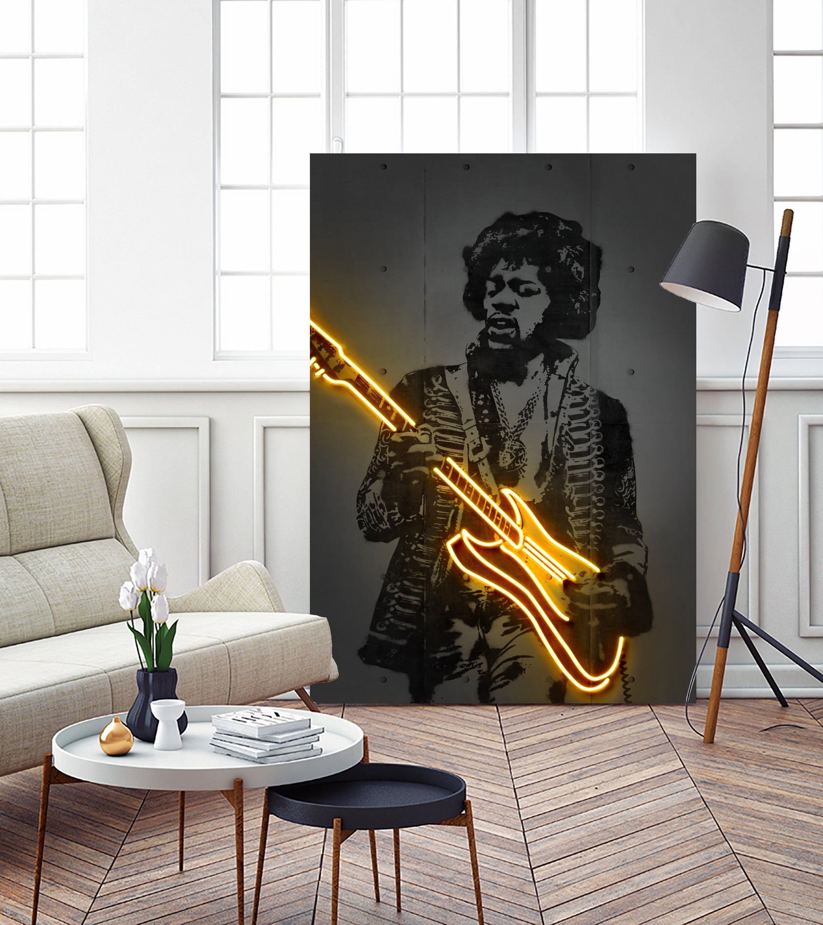 Jimi by Octavian Mihai Mielu on GIANT ART - yellow digital drawing