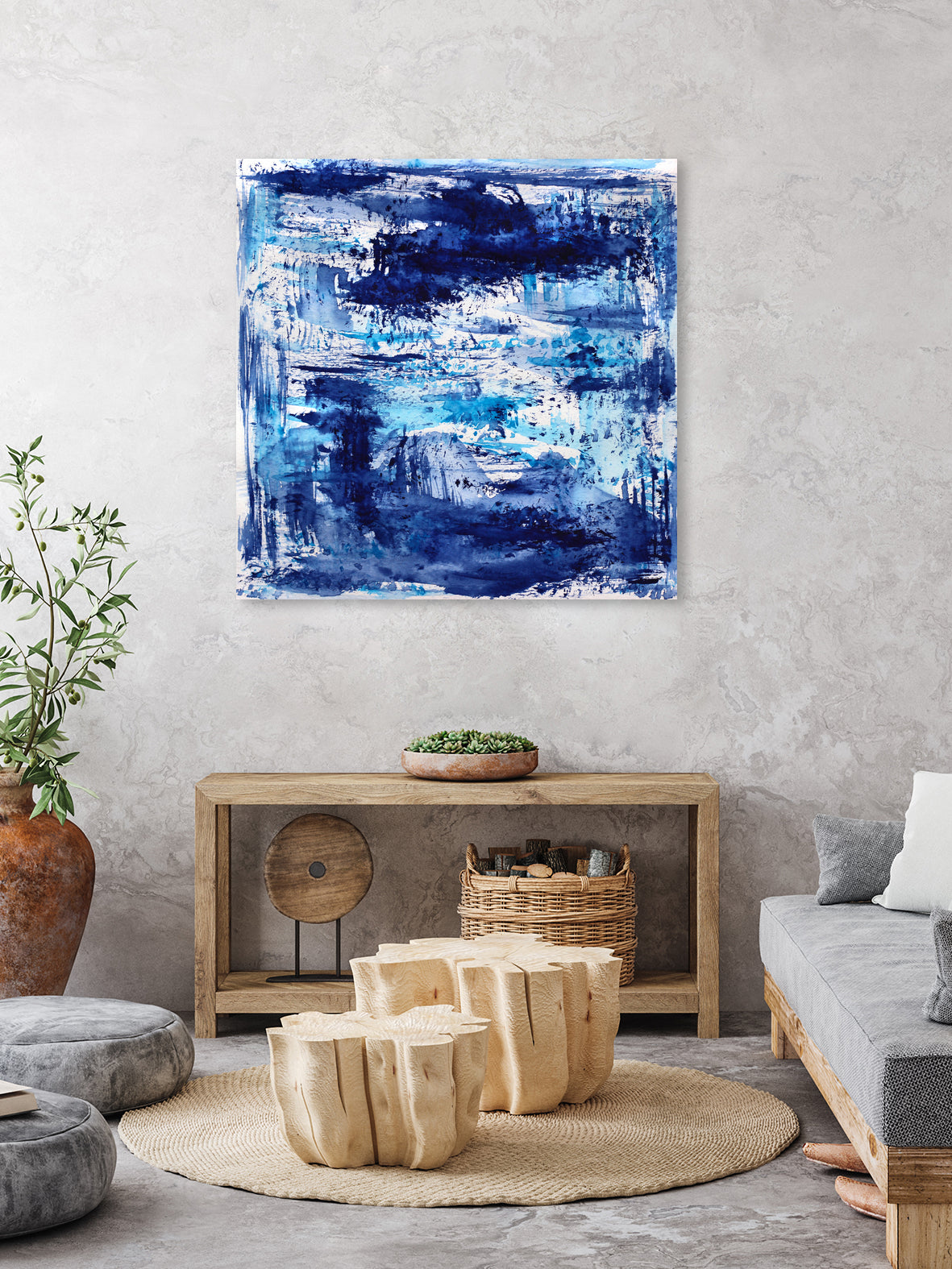Blue passion by Katerina Izotova on GIANT ART - blue mixed media