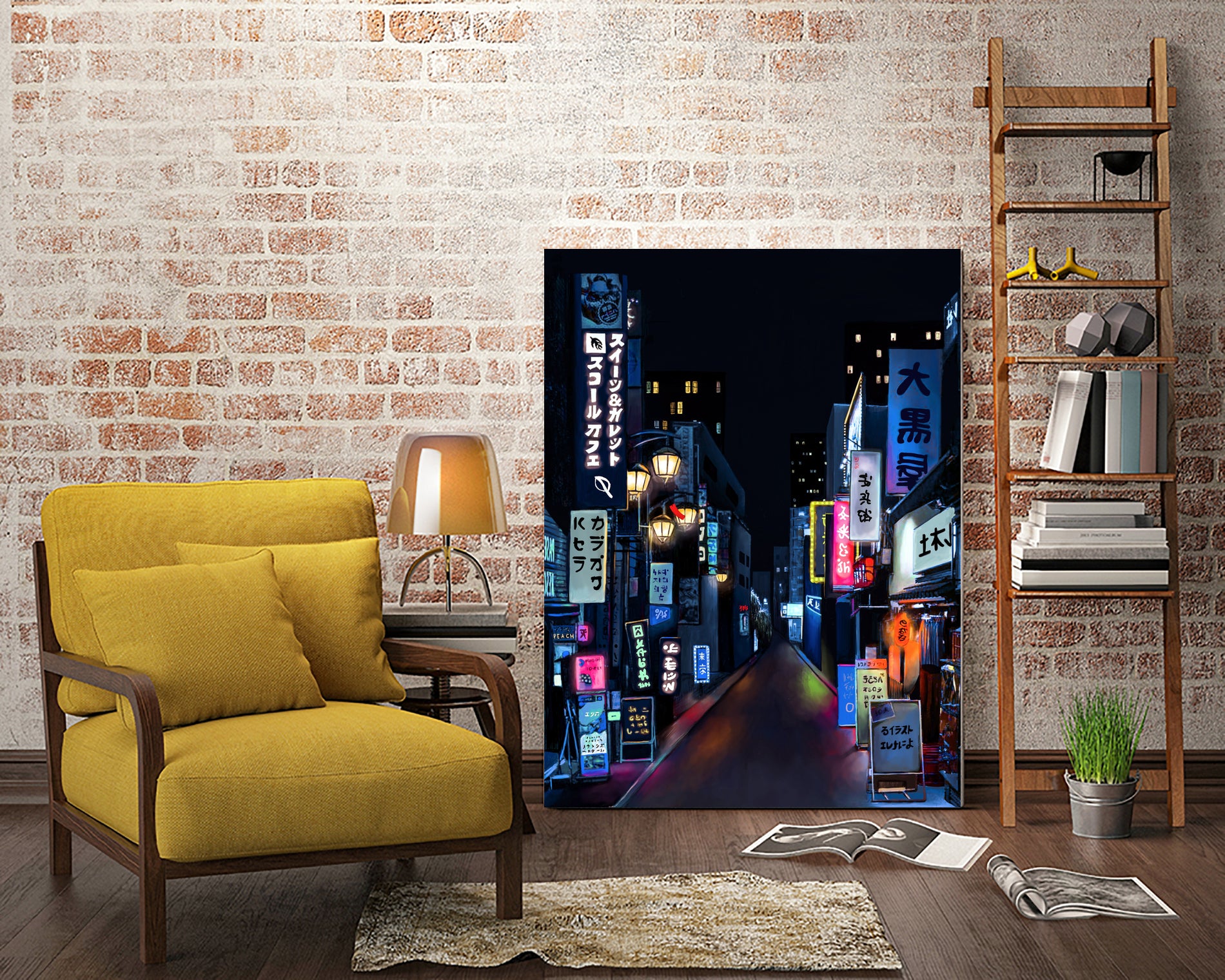 Tokyo Lights by Elena Stein on GIANT ART - blue digital painting