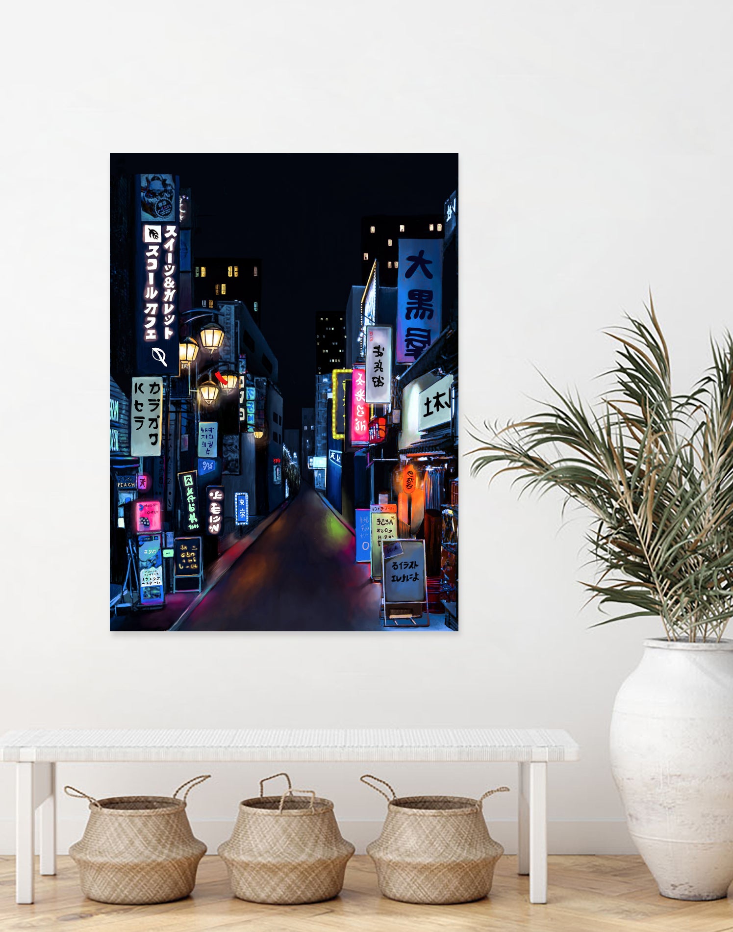 Tokyo Lights by Elena Stein on GIANT ART - blue digital painting