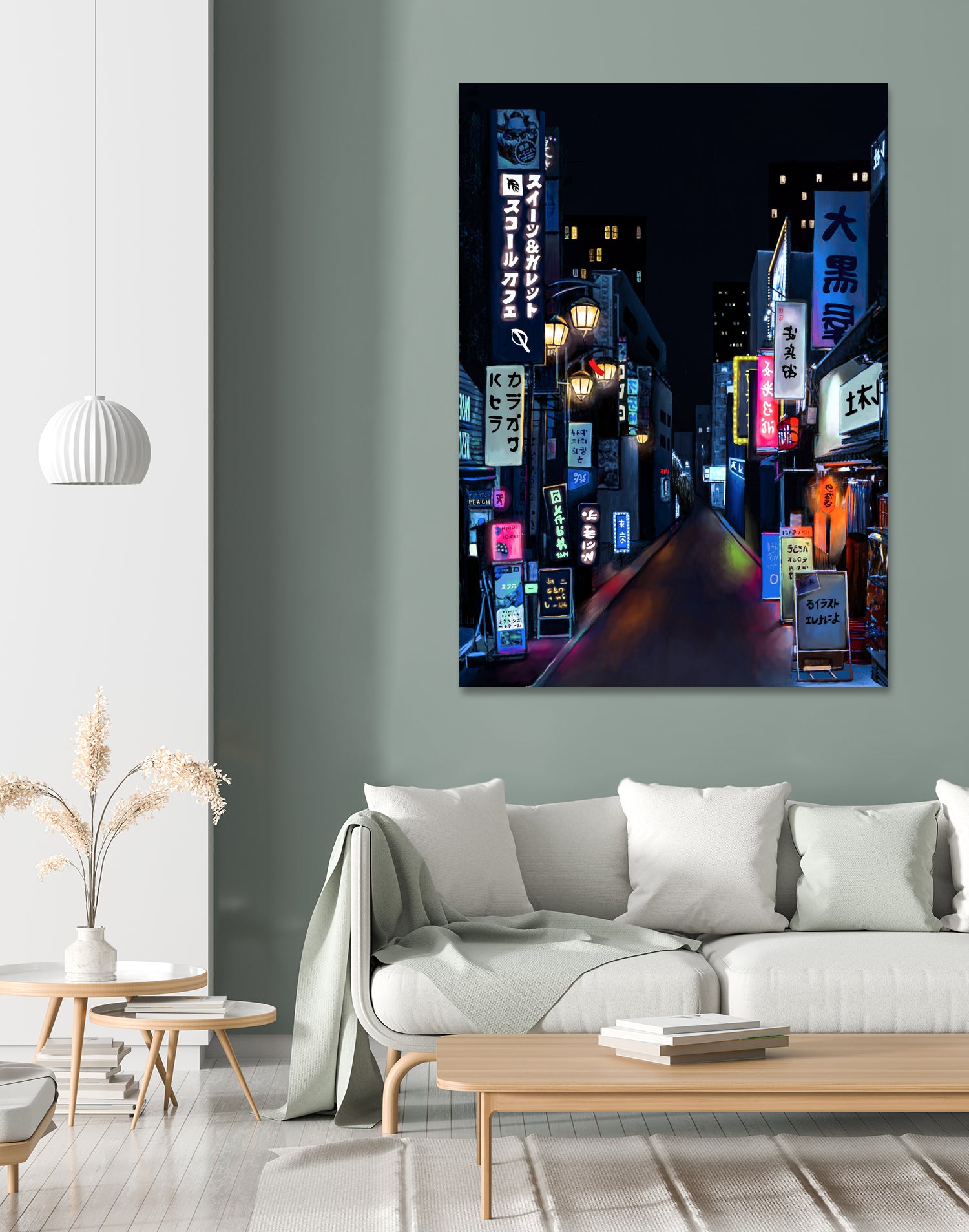 Tokyo Lights by Elena Stein on GIANT ART - blue digital painting