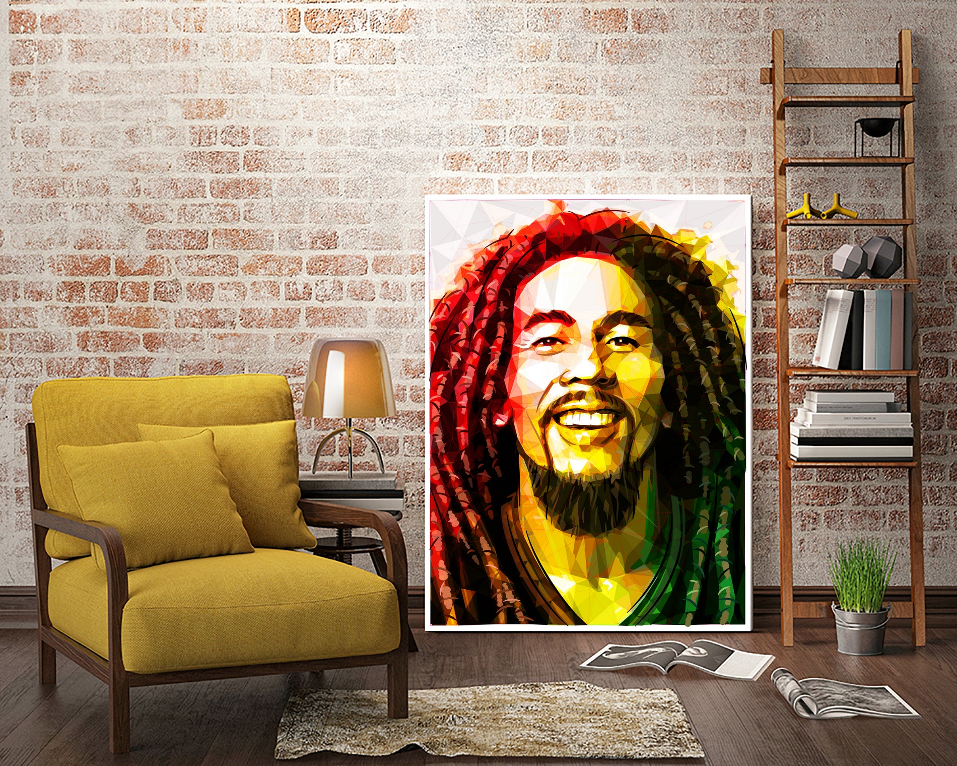 bob marley by Enrico Varrasso on GIANT ART - yellow digital painting