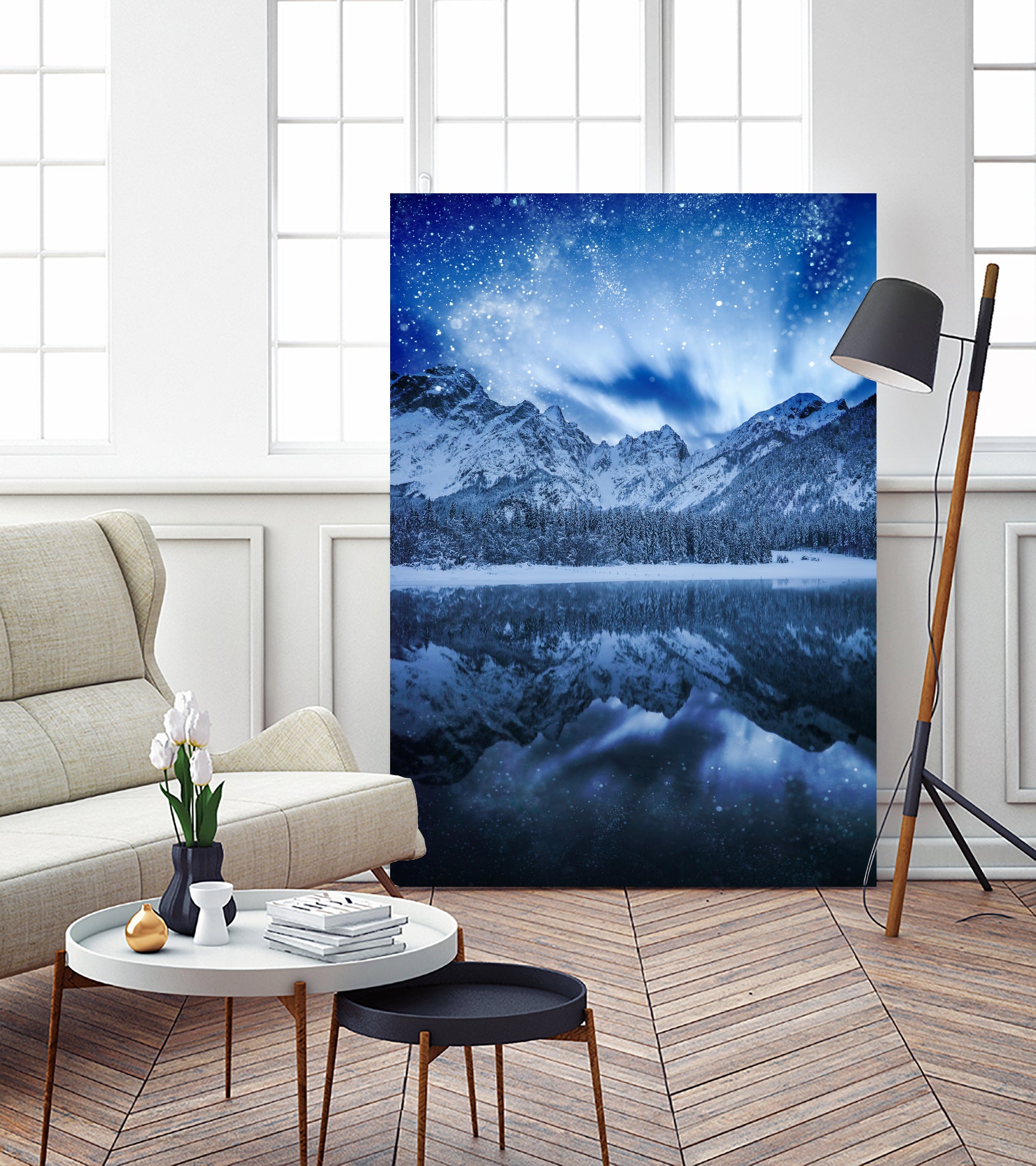 Fantasy at mountain lake by patrik lovrin on GIANT ART - blue photo manipulation