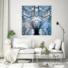 Meditative power of forest by SILVIA WISCHEROPP on GIANT ART - blue photo illustration