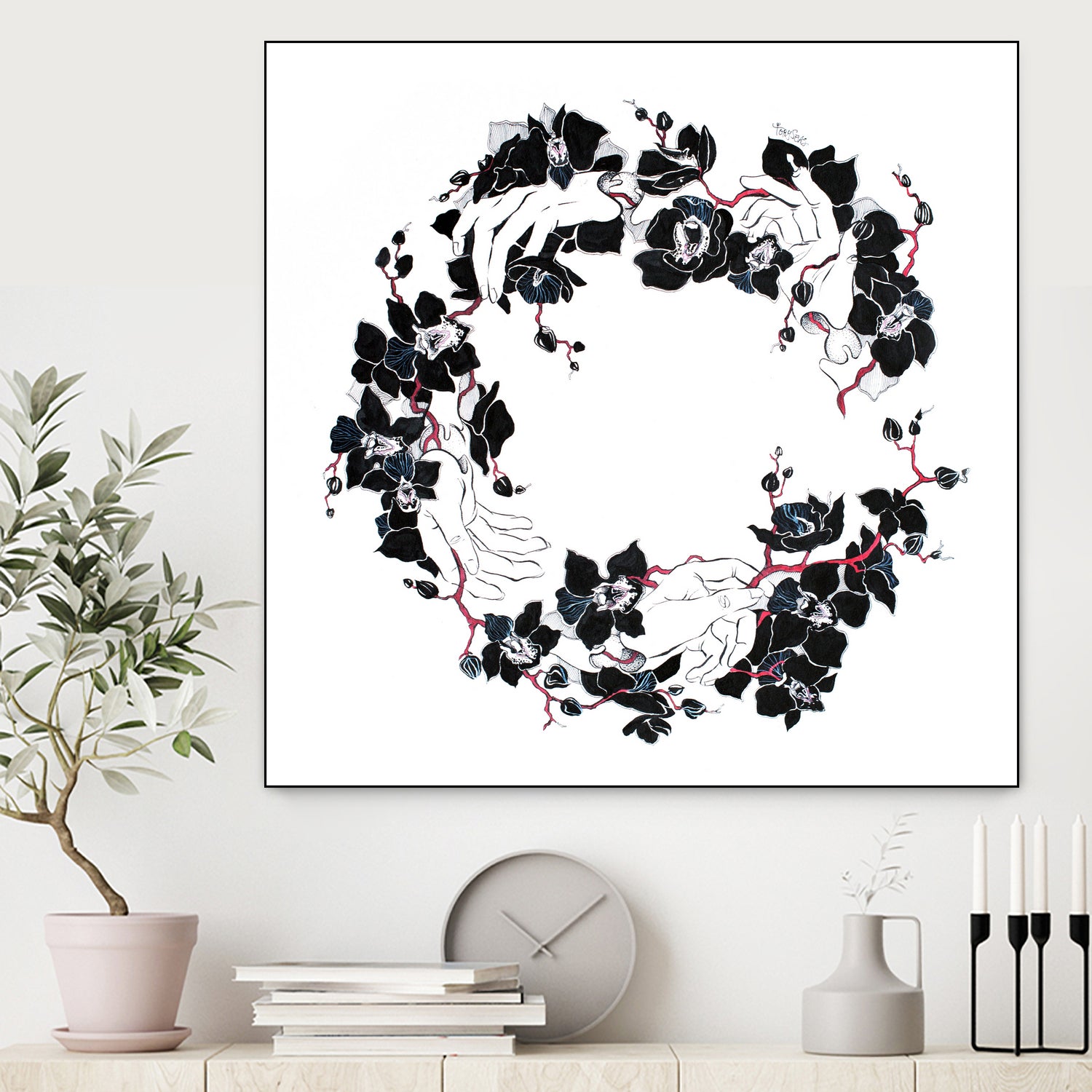 Black Orchid by Viktoria Sevastyanova on GIANT ART - white typography